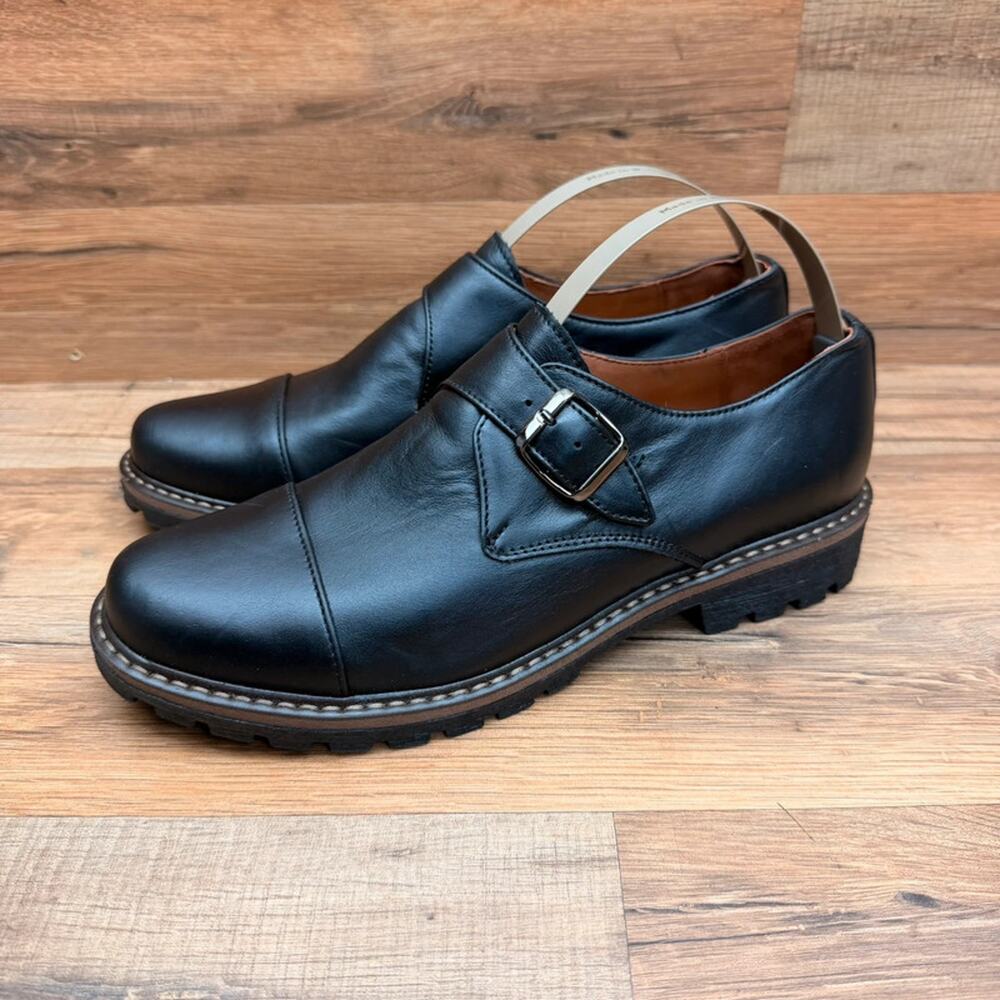 Coccine size 9 Monk Strap Dress Shoes Plain Toe Buckle Loafers